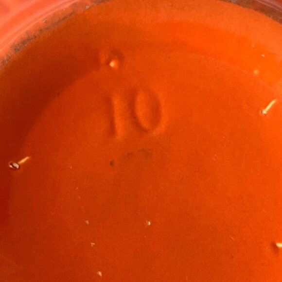 Vintage 1930s Red Wing Orange Mixing Bowl 10" // Ribbed Ceramic // Gypsy Trail - Picture 7 of 9